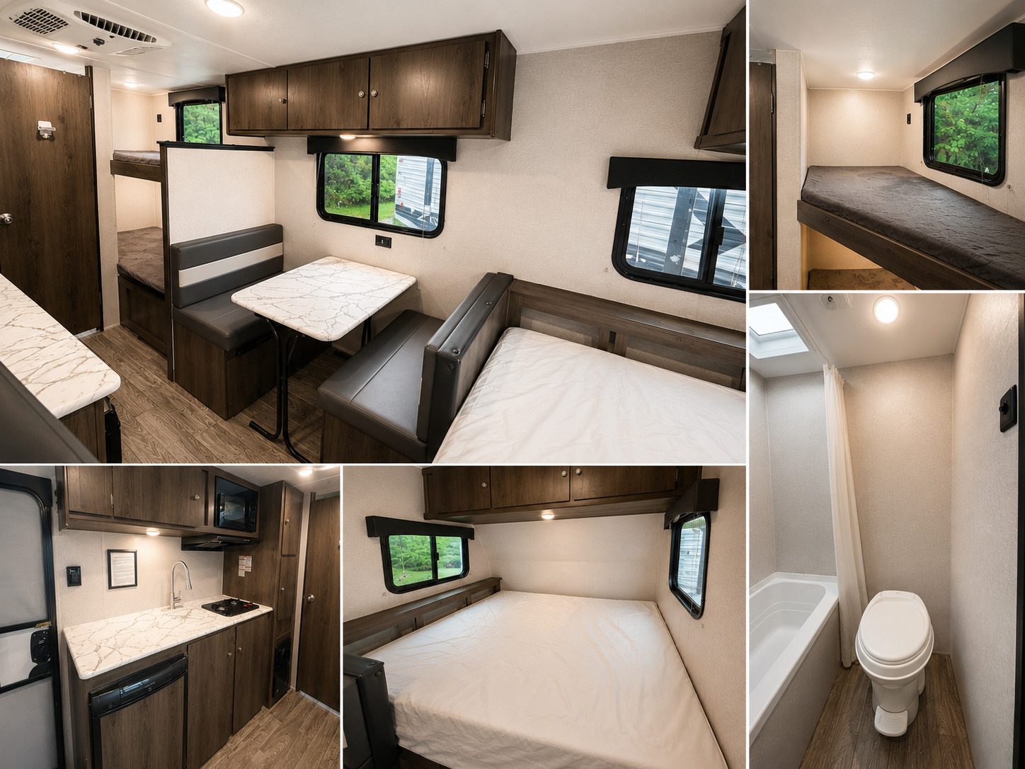 RV dinette and beds
